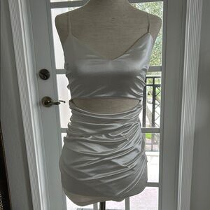 Windsor White Satin Mini Dress